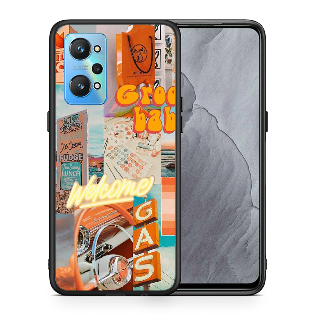 Θήκη Αγίου Βαλεντίνου Realme GT Neo 2 Groovy Babe από τη Smartfits με σχέδιο στο πίσω μέρος και μαύρο περίβλημα | Realme GT Neo 2 Groovy Babe case with colorful back and black bezels