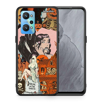 Θήκη Realme GT Neo 2 Halloween Collage από τη Smartfits με σχέδιο στο πίσω μέρος και μαύρο περίβλημα | Realme GT Neo 2 Halloween Collage case with colorful back and black bezels