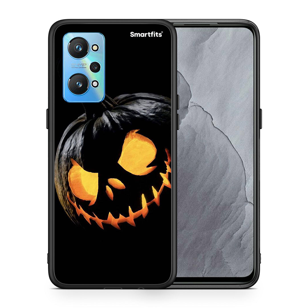 Θήκη Realme GT Neo 2 Halloween Scary Pumpkin από τη Smartfits με σχέδιο στο πίσω μέρος και μαύρο περίβλημα | Realme GT Neo 2 Halloween Scary Pumpkin case with colorful back and black bezels