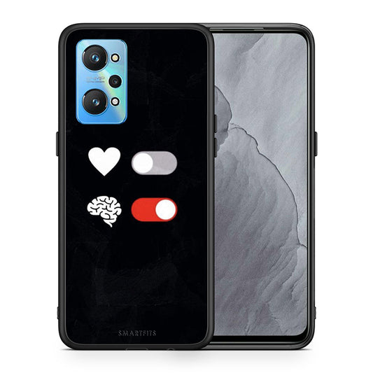 Θήκη Αγίου Βαλεντίνου Realme GT Neo 2 Heart Vs Brain από τη Smartfits με σχέδιο στο πίσω μέρος και μαύρο περίβλημα | Realme GT Neo 2 Heart Vs Brain case with colorful back and black bezels