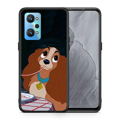 Θήκη Αγίου Βαλεντίνου Realme GT Neo 2 Lady And Tramp 2 από τη Smartfits με σχέδιο στο πίσω μέρος και μαύρο περίβλημα | Realme GT Neo 2 Lady And Tramp 2 case with colorful back and black bezels