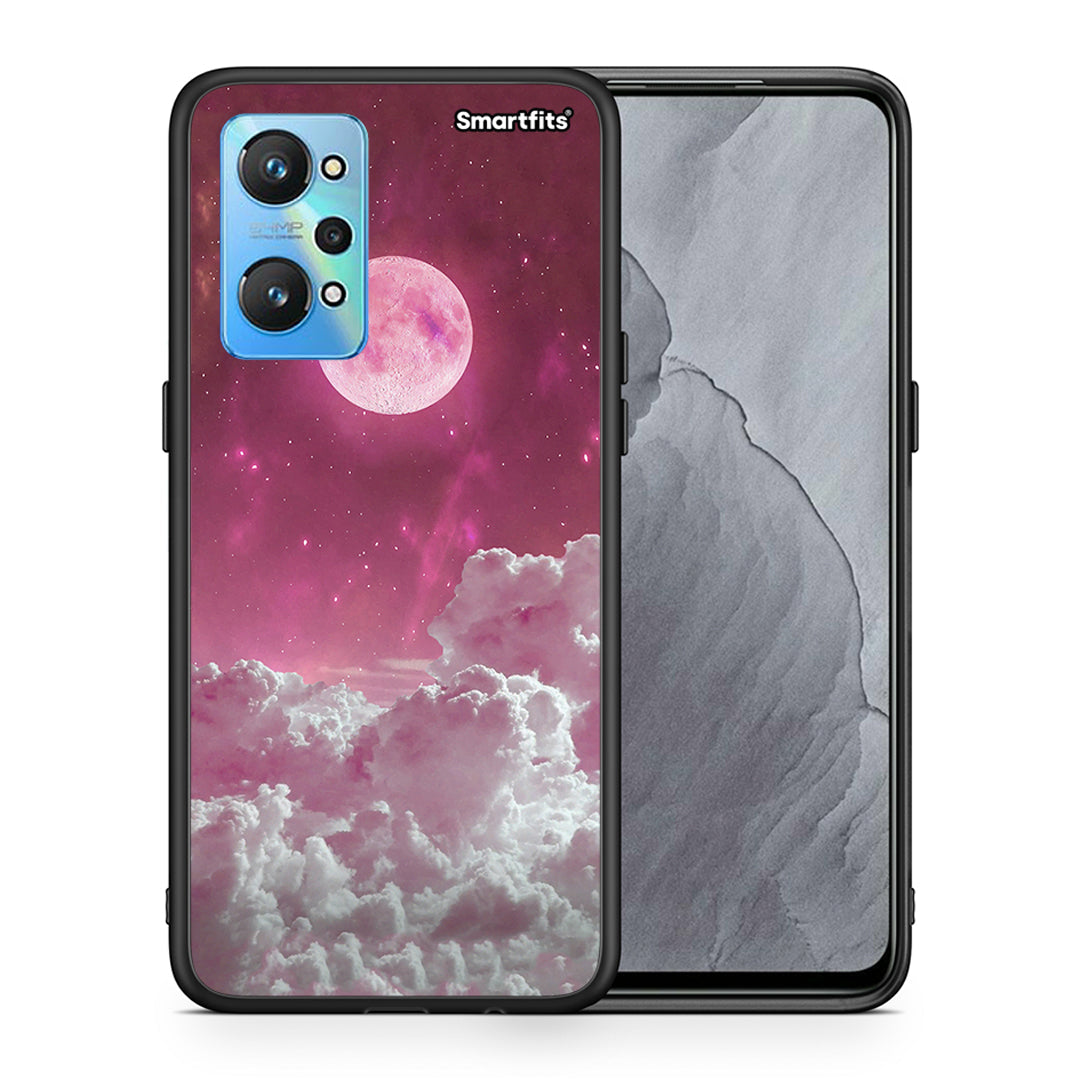 Θήκη Realme GT Neo 2 Pink Moon από τη Smartfits με σχέδιο στο πίσω μέρος και μαύρο περίβλημα | Realme GT Neo 2 Pink Moon case with colorful back and black bezels