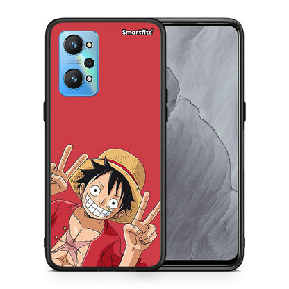 Θήκη Realme GT Neo 2 Pirate Luffy από τη Smartfits με σχέδιο στο πίσω μέρος και μαύρο περίβλημα | Realme GT Neo 2 Pirate Luffy case with colorful back and black bezels