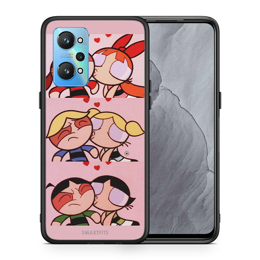 Θήκη Αγίου Βαλεντίνου Realme GT Neo 2 Puff Love από τη Smartfits με σχέδιο στο πίσω μέρος και μαύρο περίβλημα | Realme GT Neo 2 Puff Love case with colorful back and black bezels