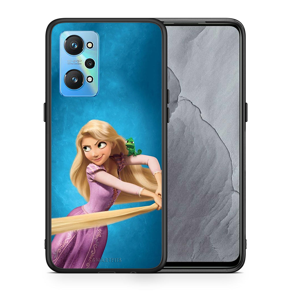 Θήκη Αγίου Βαλεντίνου Realme GT Neo 2 Tangled 2 από τη Smartfits με σχέδιο στο πίσω μέρος και μαύρο περίβλημα | Realme GT Neo 2 Tangled 2 case with colorful back and black bezels