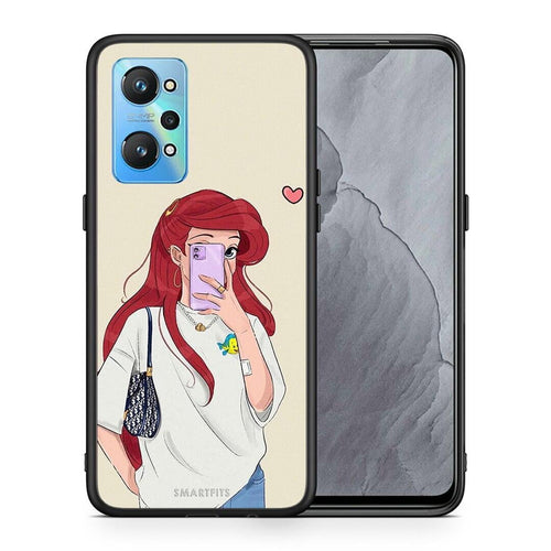 Θήκη Realme GT Neo 2 Walking Mermaid από τη Smartfits με σχέδιο στο πίσω μέρος και μαύρο περίβλημα | Realme GT Neo 2 Walking Mermaid case with colorful back and black bezels