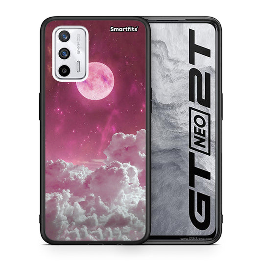 Θήκη Realme GT Pink Moon από τη Smartfits με σχέδιο στο πίσω μέρος και μαύρο περίβλημα | Realme GT Pink Moon case with colorful back and black bezels