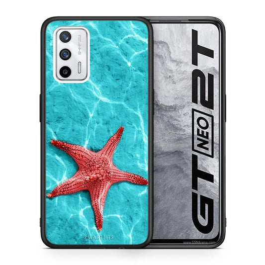 Θήκη Realme GT Red Starfish από τη Smartfits με σχέδιο στο πίσω μέρος και μαύρο περίβλημα | Realme GT Red Starfish case with colorful back and black bezels