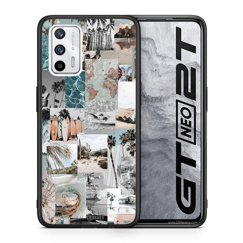 Θήκη Realme GT Retro Beach Life από τη Smartfits με σχέδιο στο πίσω μέρος και μαύρο περίβλημα | Realme GT Retro Beach Life case with colorful back and black bezels