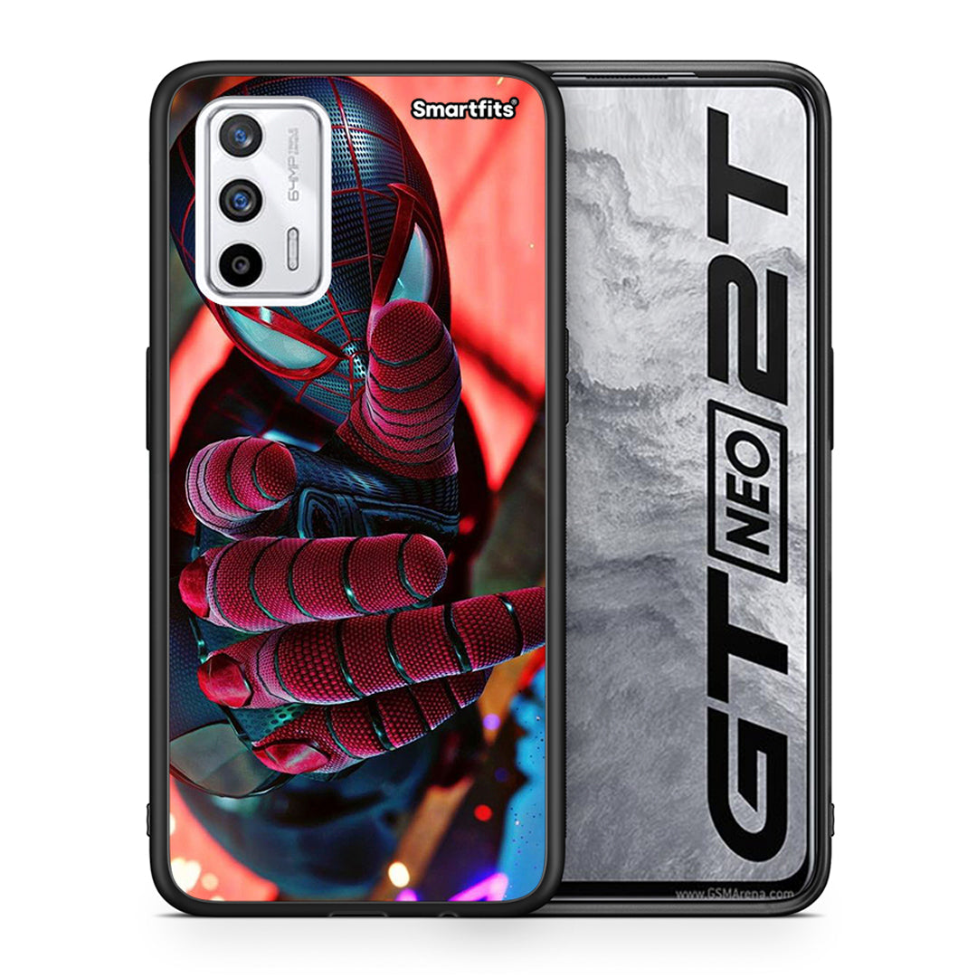 Θήκη Realme GT Spider Hand από τη Smartfits με σχέδιο στο πίσω μέρος και μαύρο περίβλημα | Realme GT Spider Hand case with colorful back and black bezels