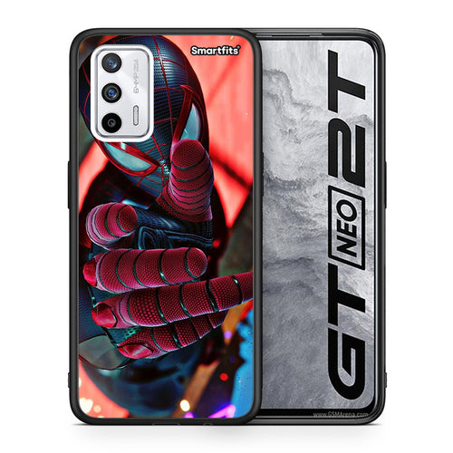Θήκη Realme GT Spider Hand από τη Smartfits με σχέδιο στο πίσω μέρος και μαύρο περίβλημα | Realme GT Spider Hand case with colorful back and black bezels