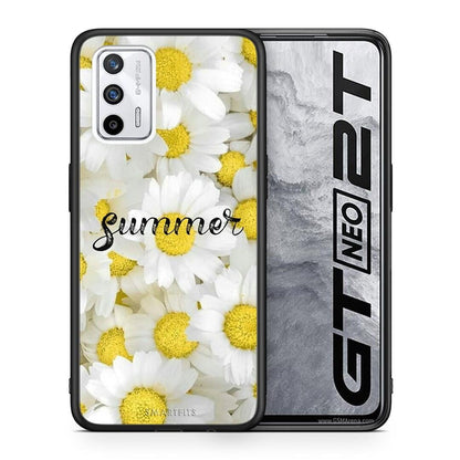 Θήκη Realme GT Summer Daisies από τη Smartfits με σχέδιο στο πίσω μέρος και μαύρο περίβλημα | Realme GT Summer Daisies case with colorful back and black bezels