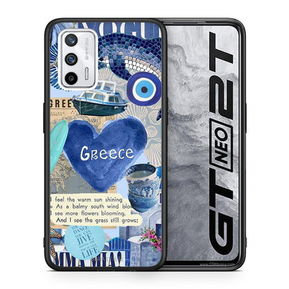 Θήκη Realme GT Summer In Greece από τη Smartfits με σχέδιο στο πίσω μέρος και μαύρο περίβλημα | Realme GT Summer In Greece case with colorful back and black bezels