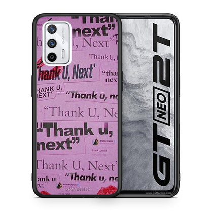 Θήκη Αγίου Βαλεντίνου Realme GT Thank You Next από τη Smartfits με σχέδιο στο πίσω μέρος και μαύρο περίβλημα | Realme GT Thank You Next case with colorful back and black bezels