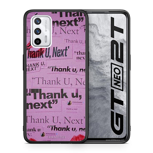 Θήκη Αγίου Βαλεντίνου Realme GT Thank You Next από τη Smartfits με σχέδιο στο πίσω μέρος και μαύρο περίβλημα | Realme GT Thank You Next case with colorful back and black bezels