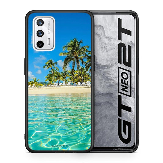Θήκη Realme GT Tropical Vibes από τη Smartfits με σχέδιο στο πίσω μέρος και μαύρο περίβλημα | Realme GT Tropical Vibes case with colorful back and black bezels