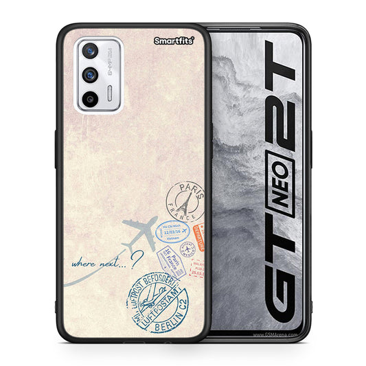 Θήκη Realme GT Where Next από τη Smartfits με σχέδιο στο πίσω μέρος και μαύρο περίβλημα | Realme GT Where Next case with colorful back and black bezels