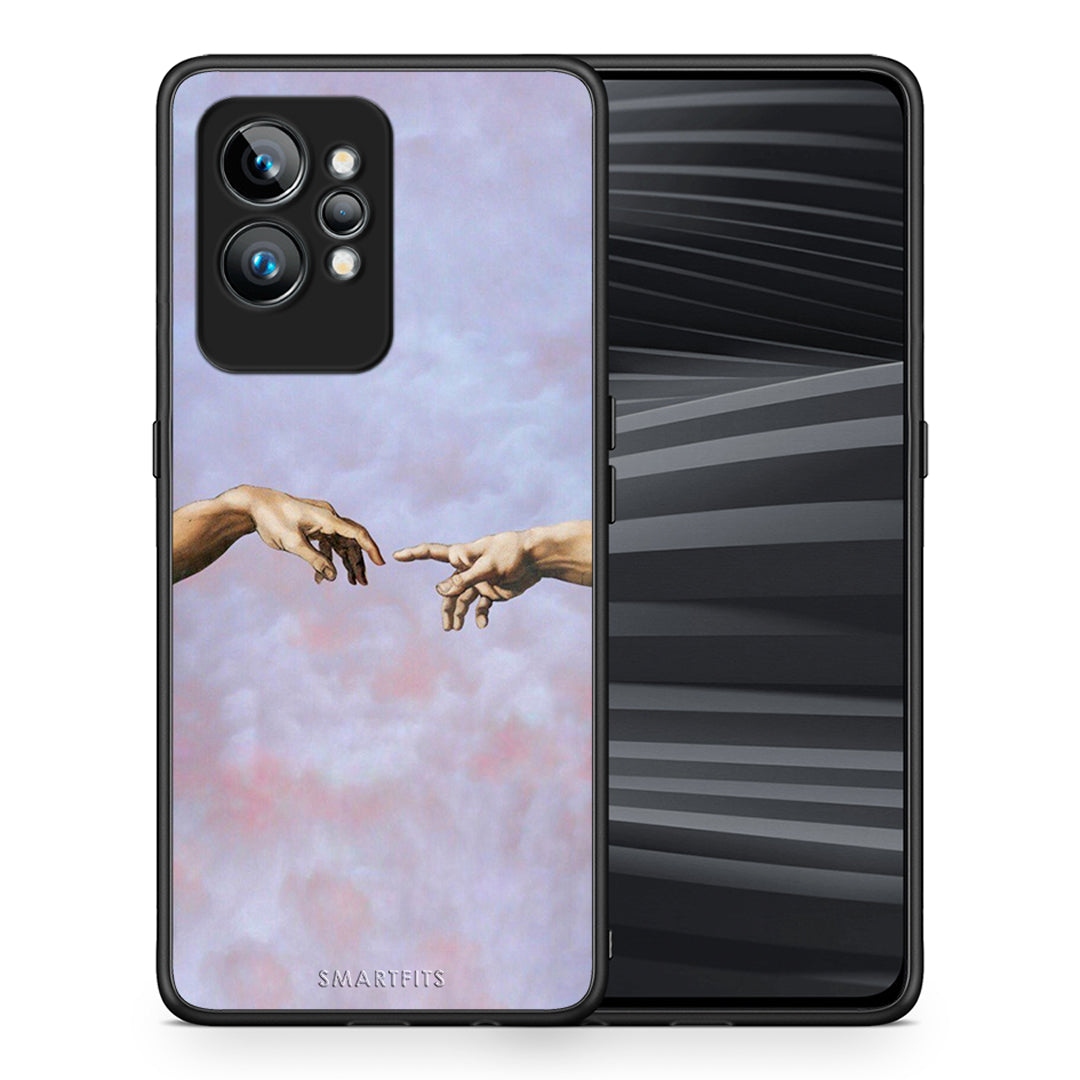 Θήκη Realme GT2 Adam Hand από τη Smartfits με σχέδιο στο πίσω μέρος και μαύρο περίβλημα | Realme GT2 Adam Hand Case with Colorful Back and Black Bezels