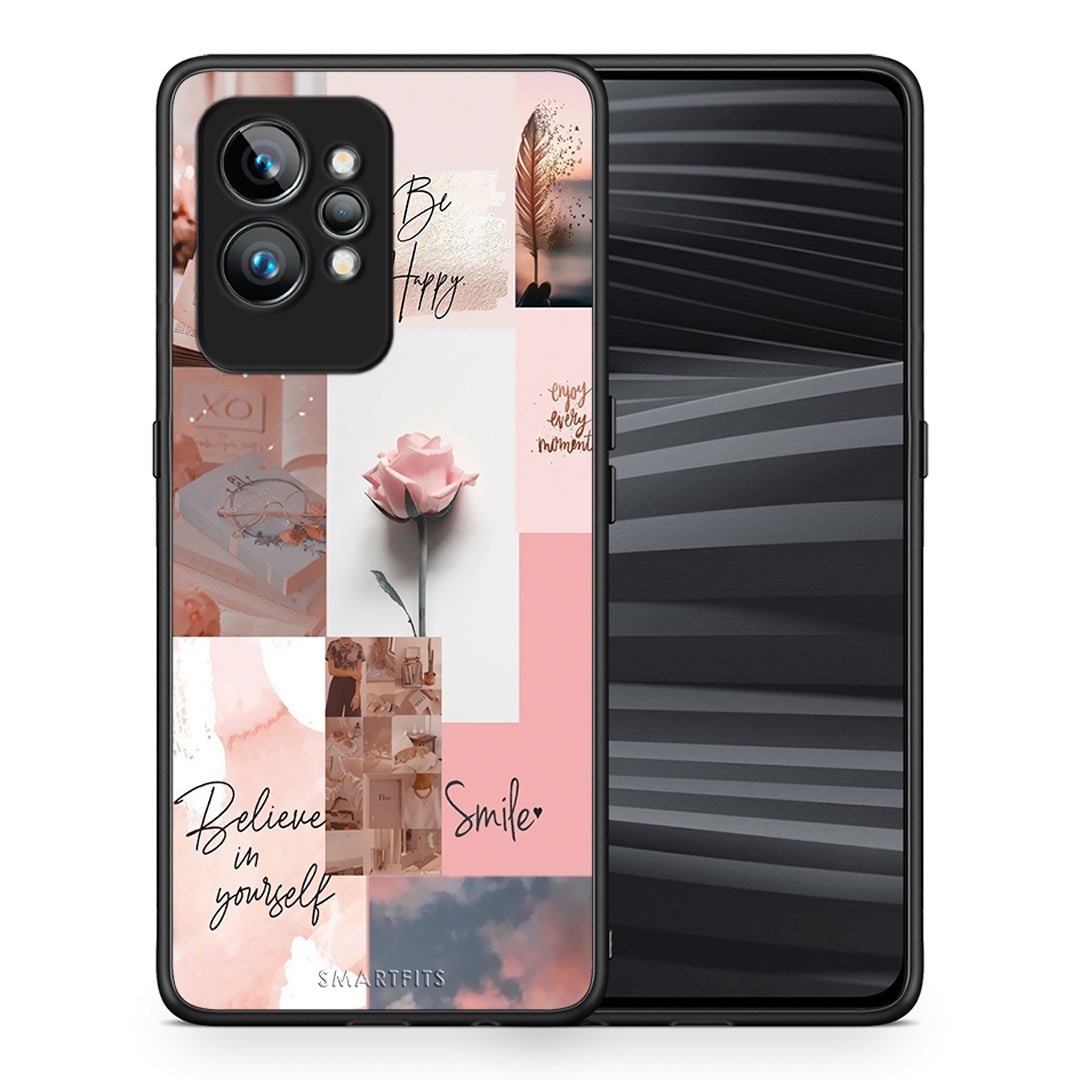Θήκη Realme GT2 Aesthetic Collage από τη Smartfits με σχέδιο στο πίσω μέρος και μαύρο περίβλημα | Realme GT2 Aesthetic Collage Case with Colorful Back and Black Bezels