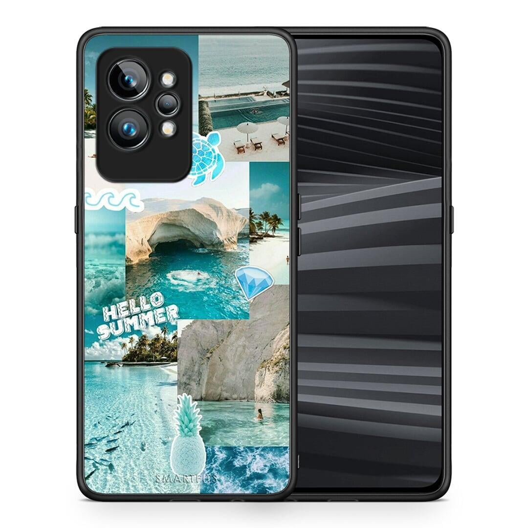 Θήκη Realme GT2 Aesthetic Summer από τη Smartfits με σχέδιο στο πίσω μέρος και μαύρο περίβλημα | Realme GT2 Aesthetic Summer Case with Colorful Back and Black Bezels