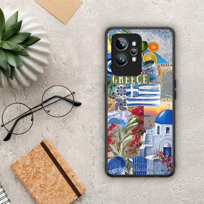 Θήκη Realme GT2 All Greek από τη Smartfits με σχέδιο στο πίσω μέρος και μαύρο περίβλημα | Realme GT2 All Greek Case with Colorful Back and Black Bezels