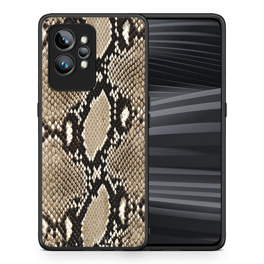 Θήκη Realme GT2 Animal Fashion Snake από τη Smartfits με σχέδιο στο πίσω μέρος και μαύρο περίβλημα | Realme GT2 Animal Fashion Snake Case with Colorful Back and Black Bezels