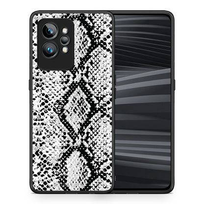 Θήκη Realme GT2 Animal White Snake από τη Smartfits με σχέδιο στο πίσω μέρος και μαύρο περίβλημα | Realme GT2 Animal White Snake Case with Colorful Back and Black Bezels
