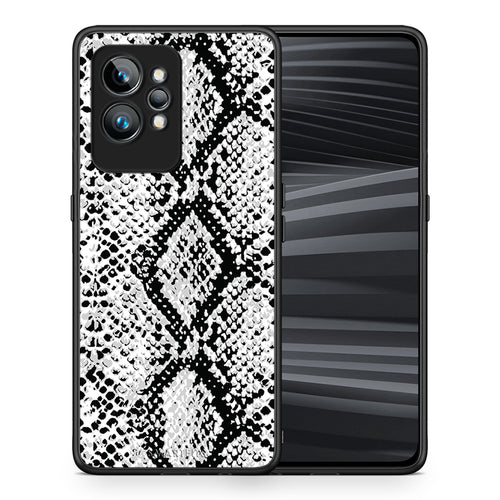 Θήκη Realme GT2 Animal White Snake από τη Smartfits με σχέδιο στο πίσω μέρος και μαύρο περίβλημα | Realme GT2 Animal White Snake Case with Colorful Back and Black Bezels