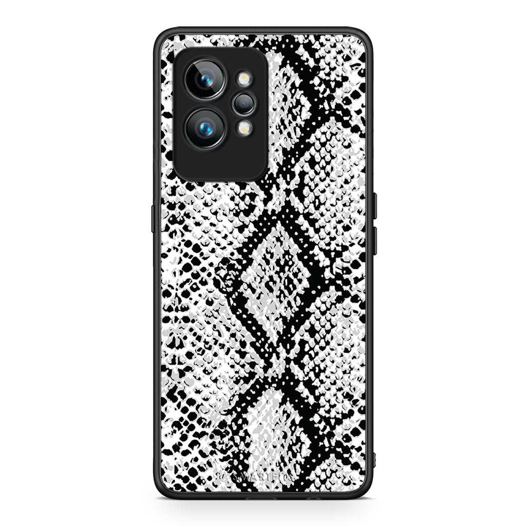 Θήκη Realme GT2 Animal White Snake από τη Smartfits με σχέδιο στο πίσω μέρος και μαύρο περίβλημα | Realme GT2 Animal White Snake Case with Colorful Back and Black Bezels