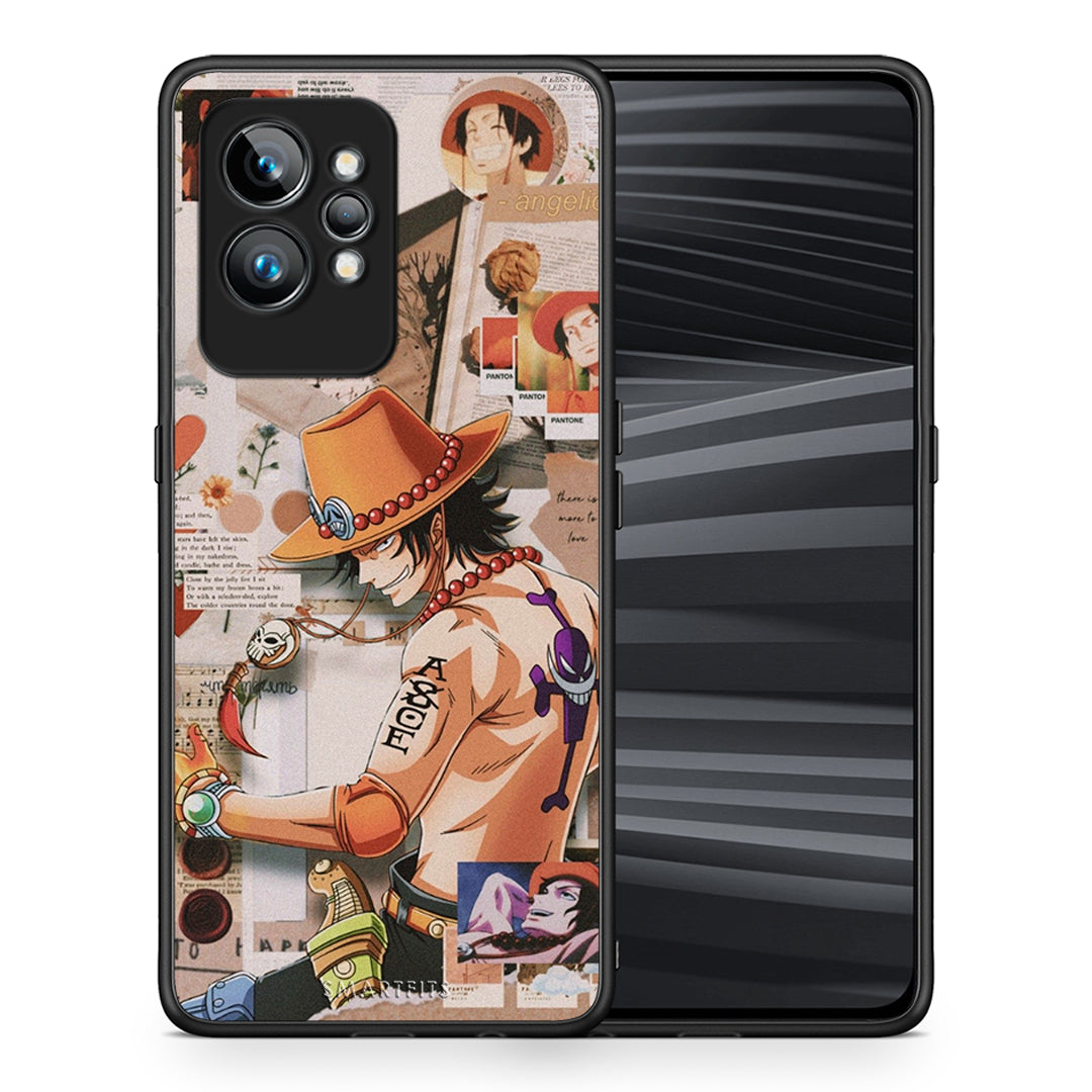 Θήκη Realme GT2 Anime Collage από τη Smartfits με σχέδιο στο πίσω μέρος και μαύρο περίβλημα | Realme GT2 Anime Collage Case with Colorful Back and Black Bezels