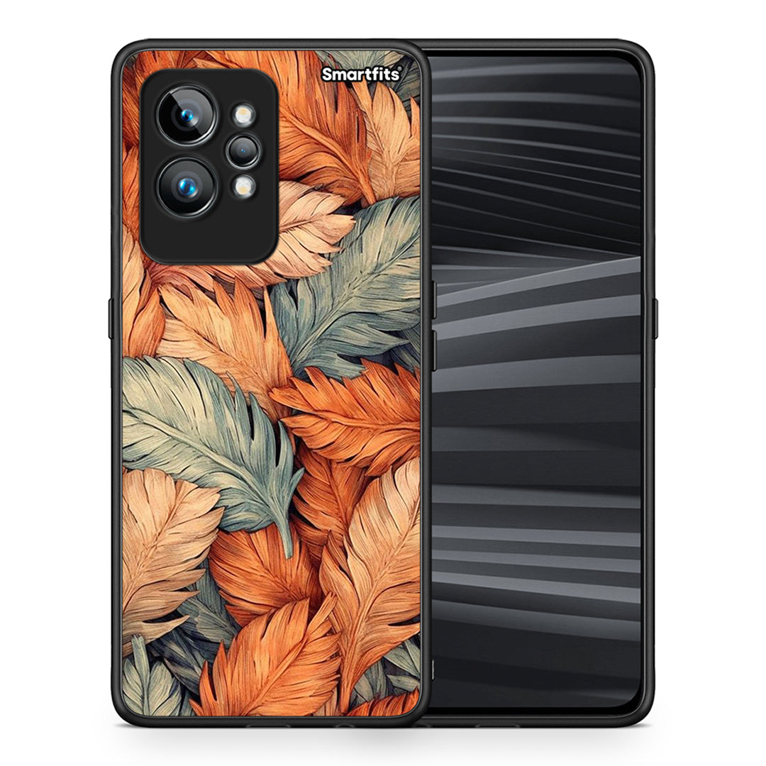 Θήκη Realme GT2 Autumn Leaves από τη Smartfits με σχέδιο στο πίσω μέρος και μαύρο περίβλημα | Realme GT2 Autumn Leaves Case with Colorful Back and Black Bezels