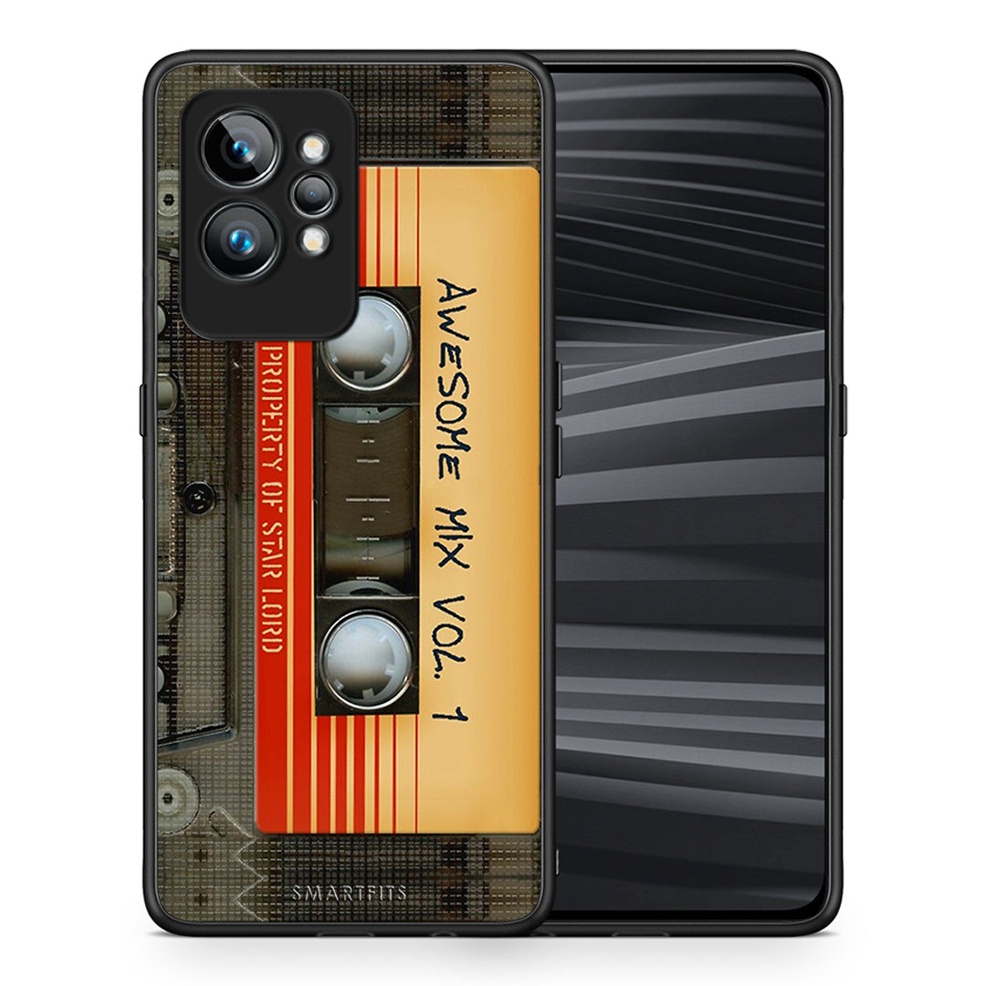 Θήκη Realme GT2 Awesome Mix από τη Smartfits με σχέδιο στο πίσω μέρος και μαύρο περίβλημα | Realme GT2 Awesome Mix Case with Colorful Back and Black Bezels