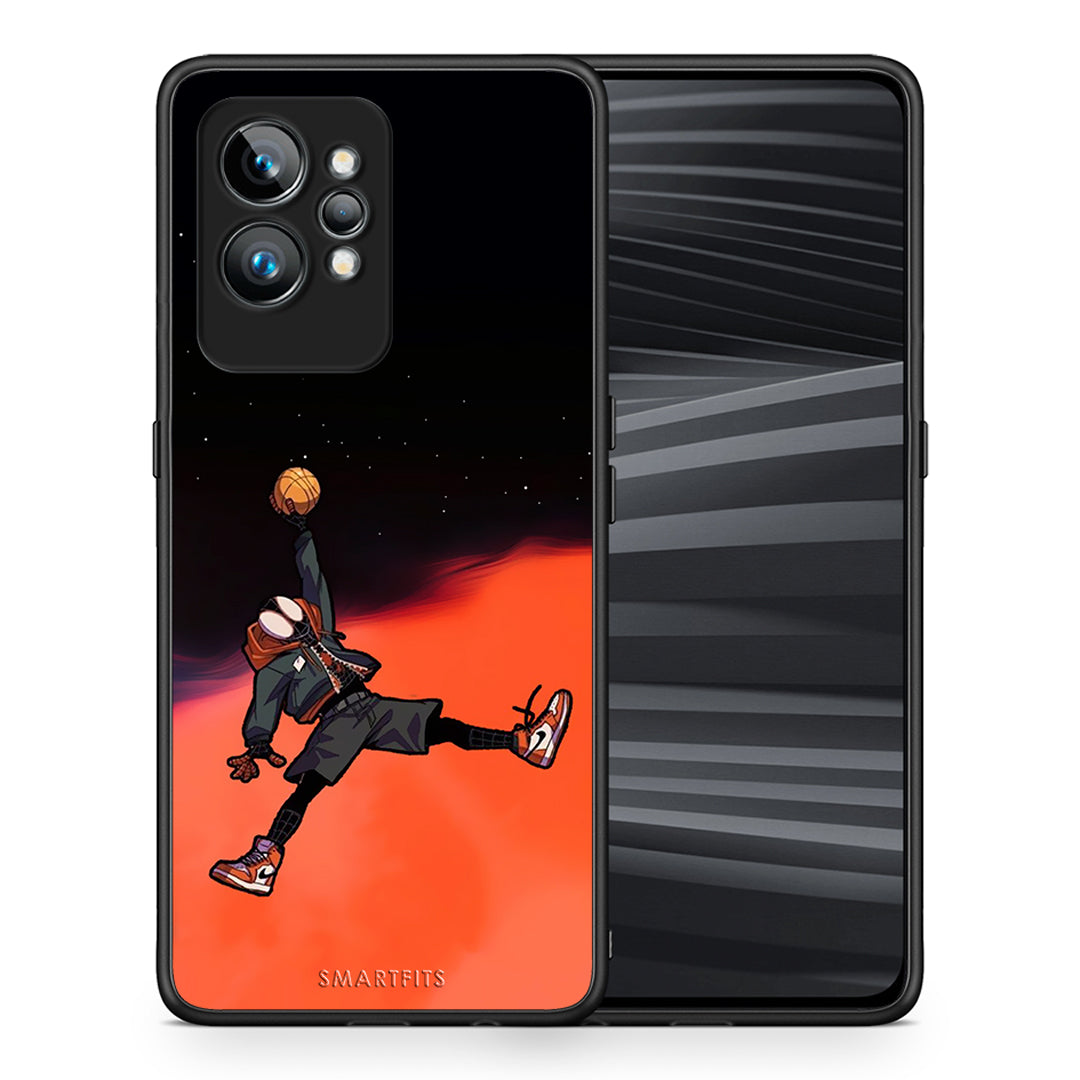 Θήκη Realme GT2 Basketball Hero από τη Smartfits με σχέδιο στο πίσω μέρος και μαύρο περίβλημα | Realme GT2 Basketball Hero Case with Colorful Back and Black Bezels