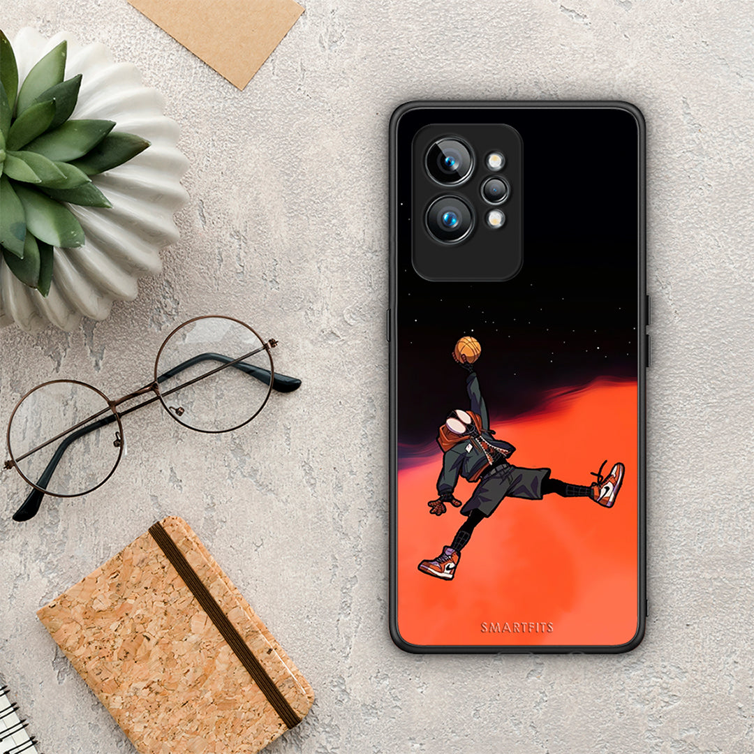 Θήκη Realme GT2 Basketball Hero από τη Smartfits με σχέδιο στο πίσω μέρος και μαύρο περίβλημα | Realme GT2 Basketball Hero Case with Colorful Back and Black Bezels