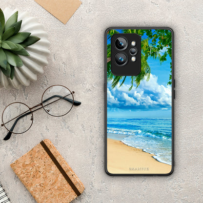 Θήκη Realme GT2 Beautiful Beach από τη Smartfits με σχέδιο στο πίσω μέρος και μαύρο περίβλημα | Realme GT2 Beautiful Beach Case with Colorful Back and Black Bezels