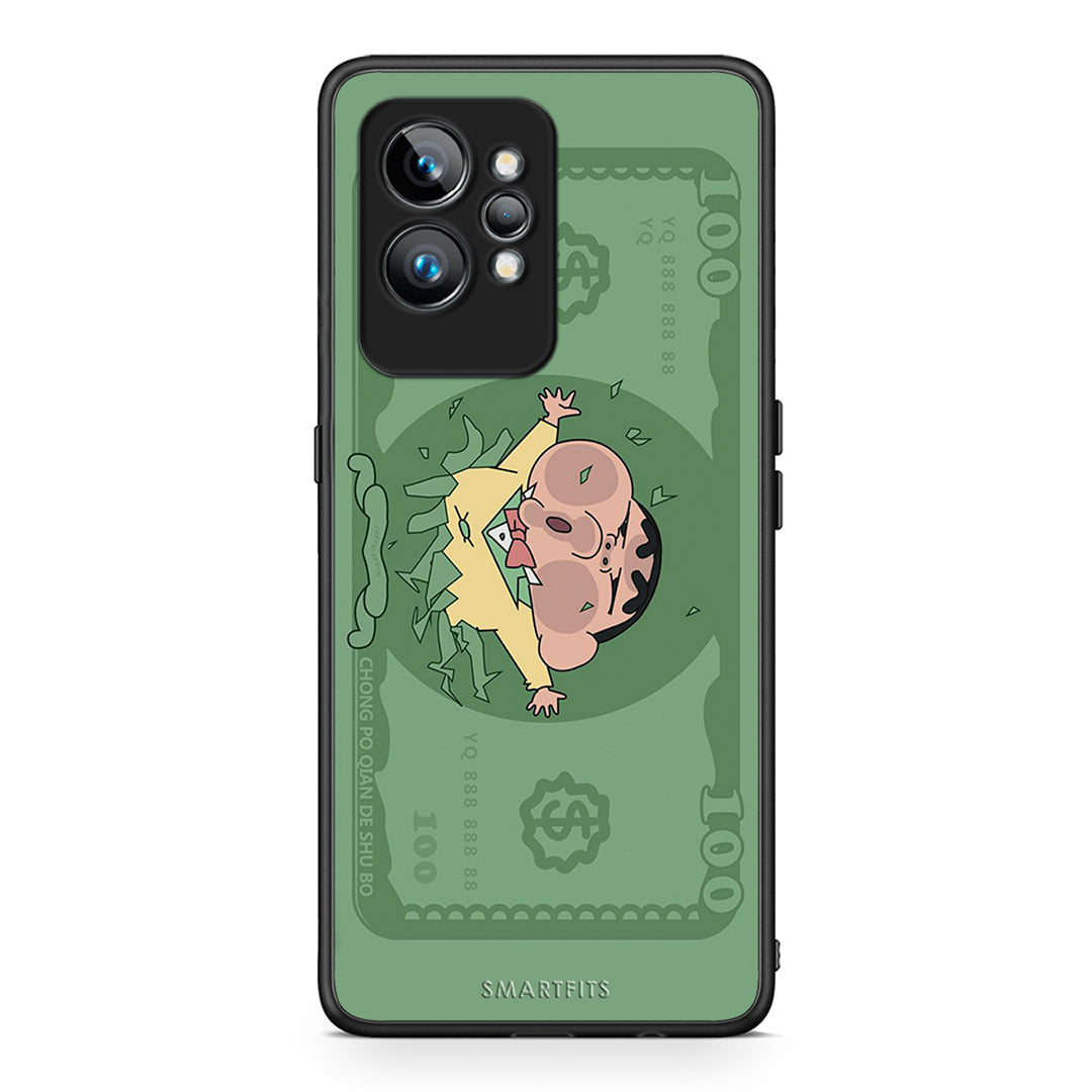 Θήκη Realme GT2 Big Money από τη Smartfits με σχέδιο στο πίσω μέρος και μαύρο περίβλημα | Realme GT2 Big Money Case with Colorful Back and Black Bezels