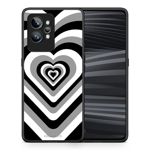 Θήκη Realme GT2 Black Hearts από τη Smartfits με σχέδιο στο πίσω μέρος και μαύρο περίβλημα | Realme GT2 Black Hearts Case with Colorful Back and Black Bezels