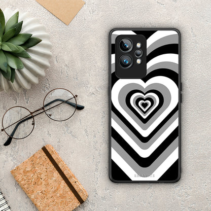 Θήκη Realme GT2 Black Hearts από τη Smartfits με σχέδιο στο πίσω μέρος και μαύρο περίβλημα | Realme GT2 Black Hearts Case with Colorful Back and Black Bezels