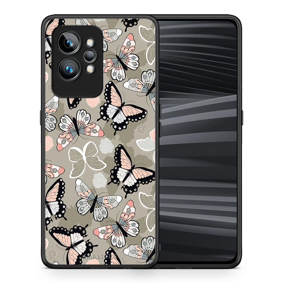 Θήκη Realme GT2 Boho Butterflies από τη Smartfits με σχέδιο στο πίσω μέρος και μαύρο περίβλημα | Realme GT2 Boho Butterflies Case with Colorful Back and Black Bezels