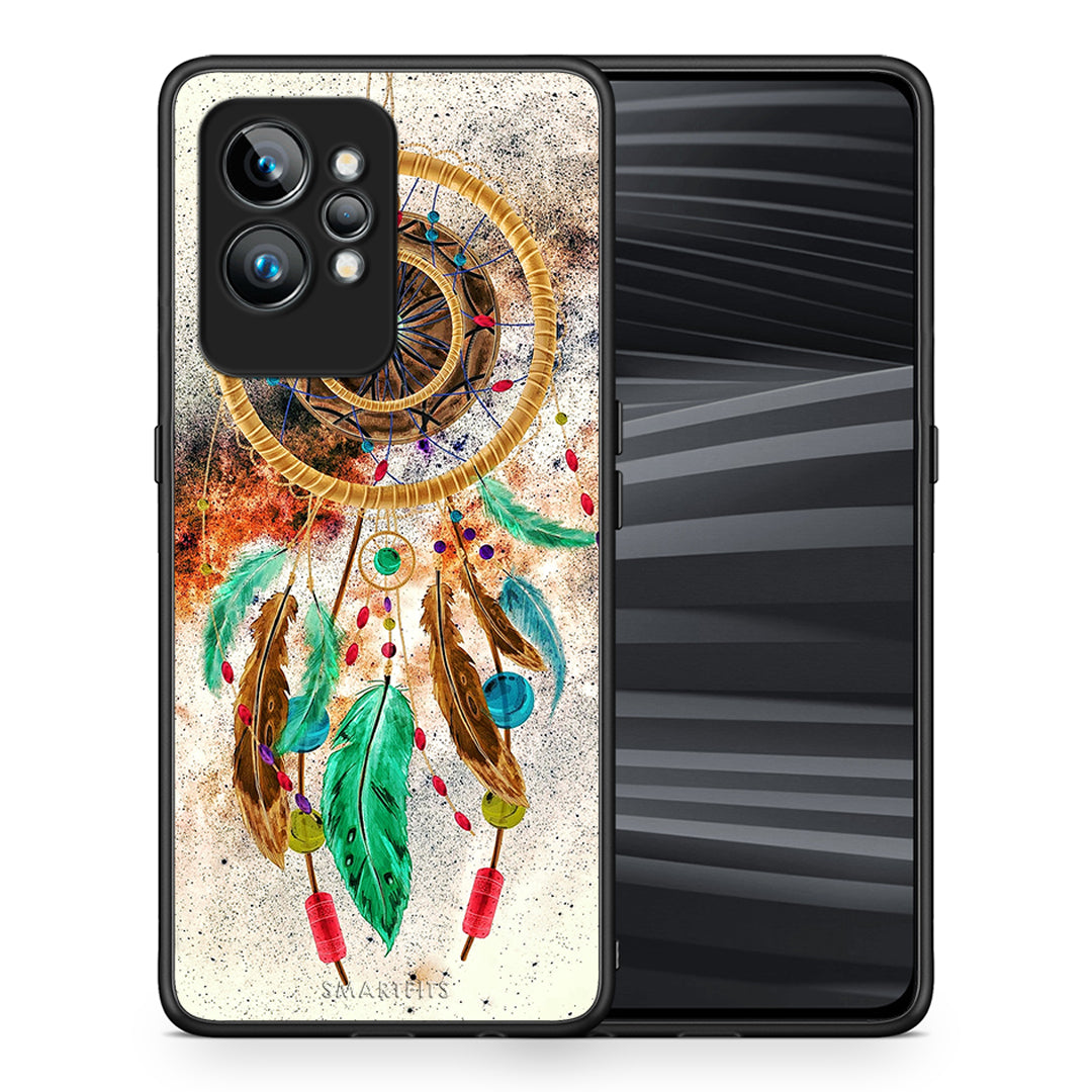 Θήκη Realme GT2 Boho DreamCatcher από τη Smartfits με σχέδιο στο πίσω μέρος και μαύρο περίβλημα | Realme GT2 Boho DreamCatcher Case with Colorful Back and Black Bezels