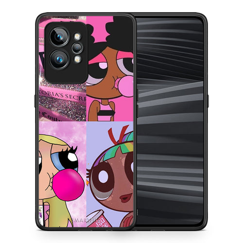 Θήκη Realme GT2 Bubble Girls από τη Smartfits με σχέδιο στο πίσω μέρος και μαύρο περίβλημα | Realme GT2 Bubble Girls Case with Colorful Back and Black Bezels