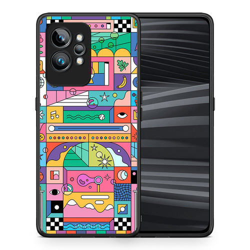 Θήκη Realme GT2 Bubbles Soap από τη Smartfits με σχέδιο στο πίσω μέρος και μαύρο περίβλημα | Realme GT2 Bubbles Soap Case with Colorful Back and Black Bezels