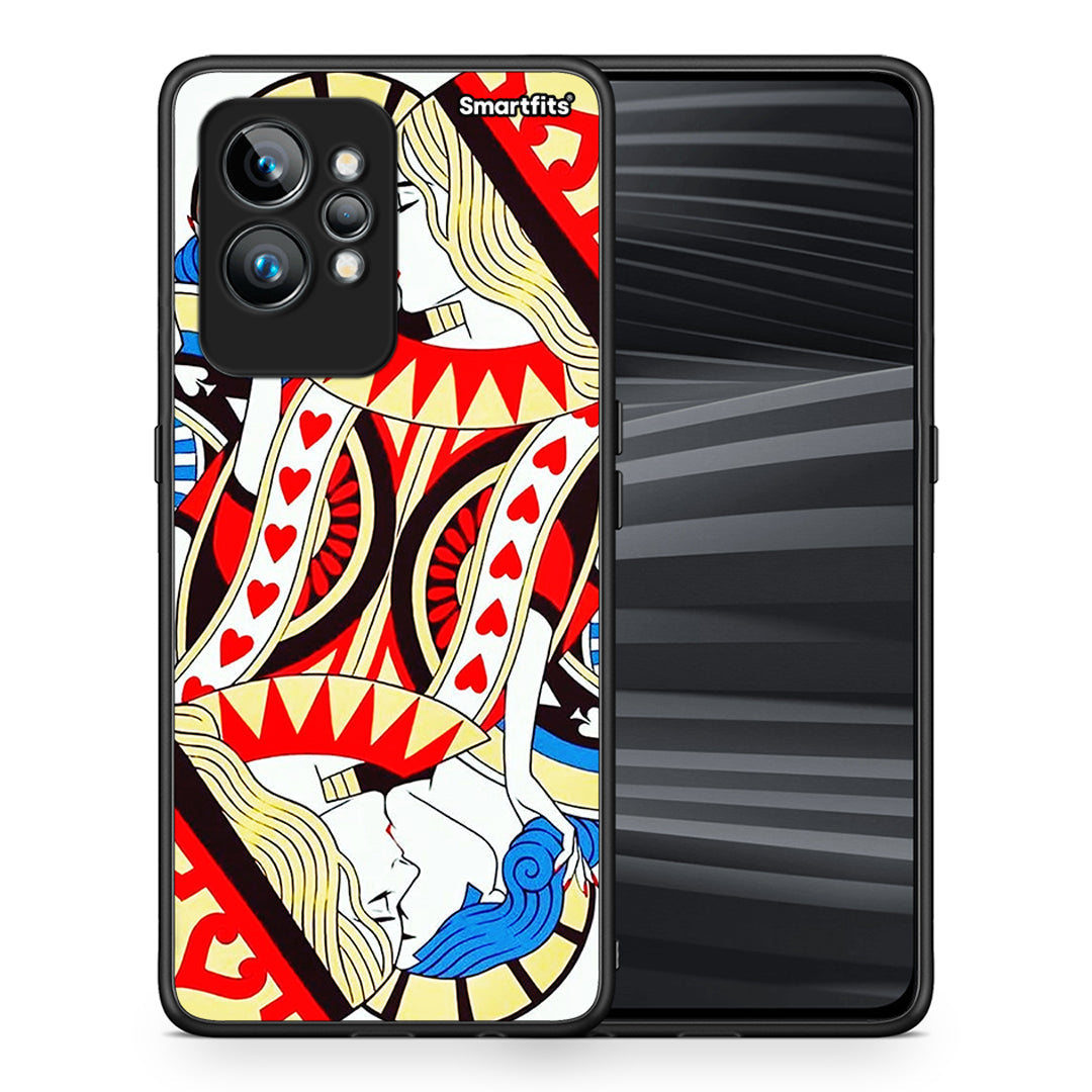 Θήκη Realme GT2 Card Love από τη Smartfits με σχέδιο στο πίσω μέρος και μαύρο περίβλημα | Realme GT2 Card Love Case with Colorful Back and Black Bezels