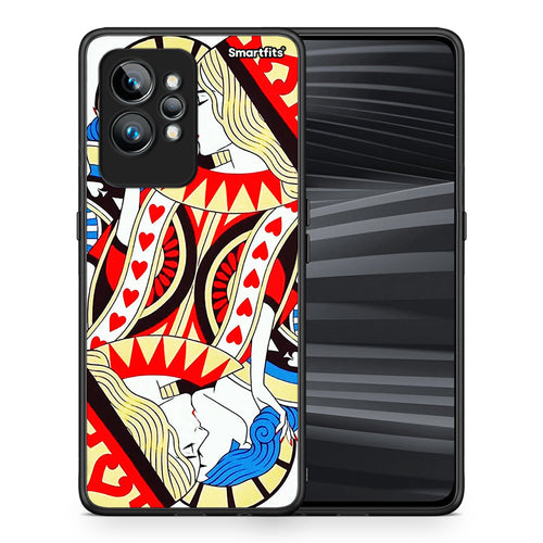 Θήκη Realme GT2 Card Love από τη Smartfits με σχέδιο στο πίσω μέρος και μαύρο περίβλημα | Realme GT2 Card Love Case with Colorful Back and Black Bezels