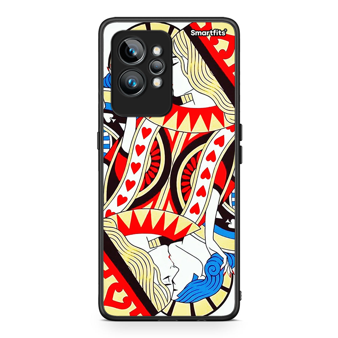 Θήκη Realme GT2 Card Love από τη Smartfits με σχέδιο στο πίσω μέρος και μαύρο περίβλημα | Realme GT2 Card Love Case with Colorful Back and Black Bezels