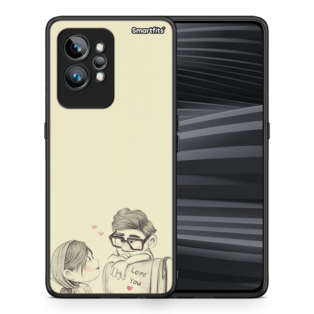 Θήκη Realme GT2 Pro Carl And Ellie από τη Smartfits με σχέδιο στο πίσω μέρος και μαύρο περίβλημα | Realme GT2 Pro Carl And Ellie Case with Colorful Back and Black Bezels