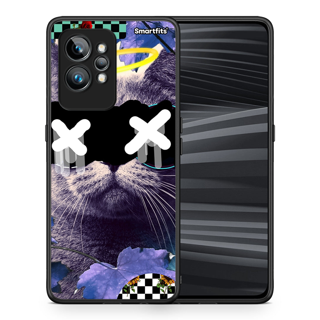 Θήκη Realme GT2 Pro Cat Collage από τη Smartfits με σχέδιο στο πίσω μέρος και μαύρο περίβλημα | Realme GT2 Pro Cat Collage Case with Colorful Back and Black Bezels