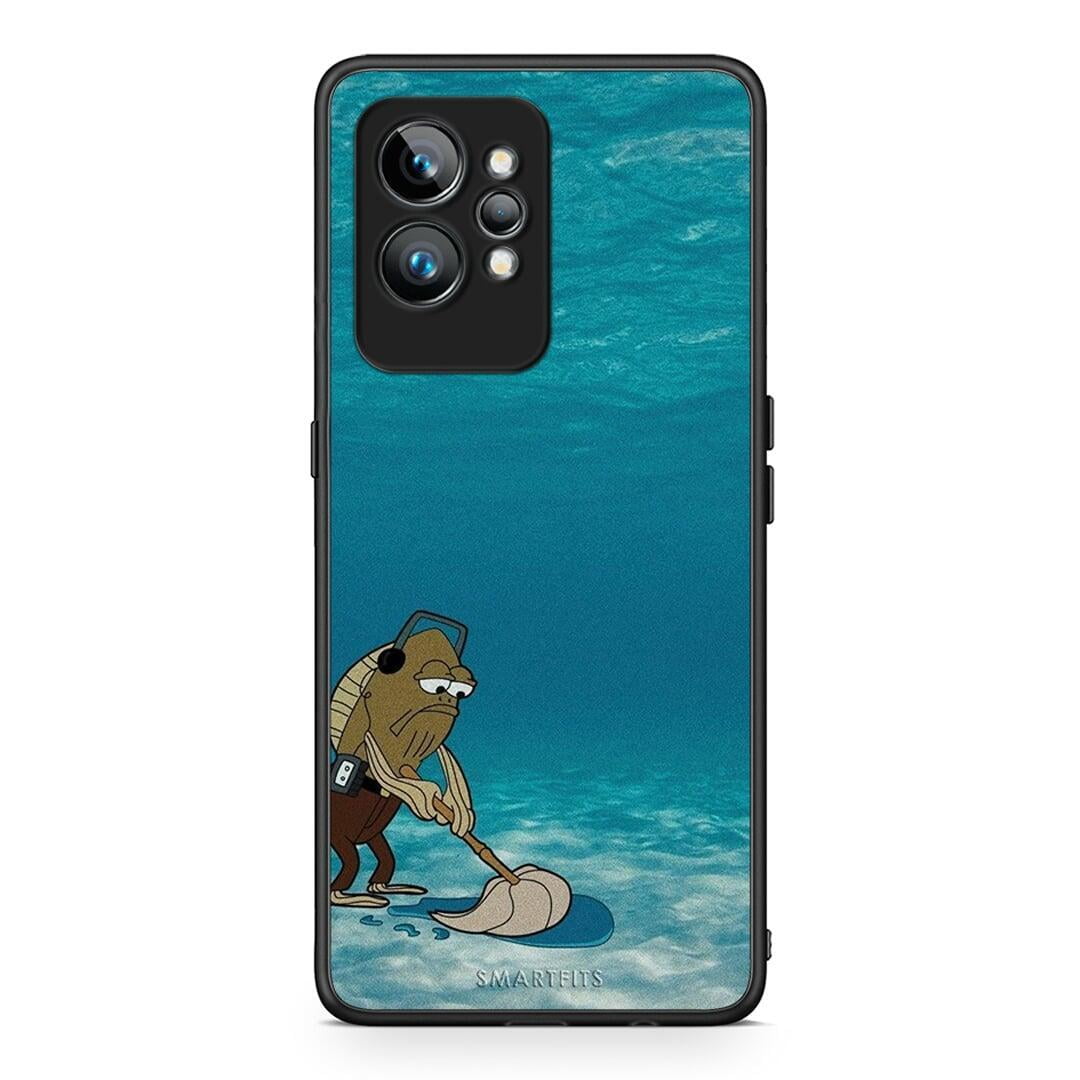 Θήκη Realme GT2 Clean The Ocean από τη Smartfits με σχέδιο στο πίσω μέρος και μαύρο περίβλημα | Realme GT2 Clean The Ocean Case with Colorful Back and Black Bezels