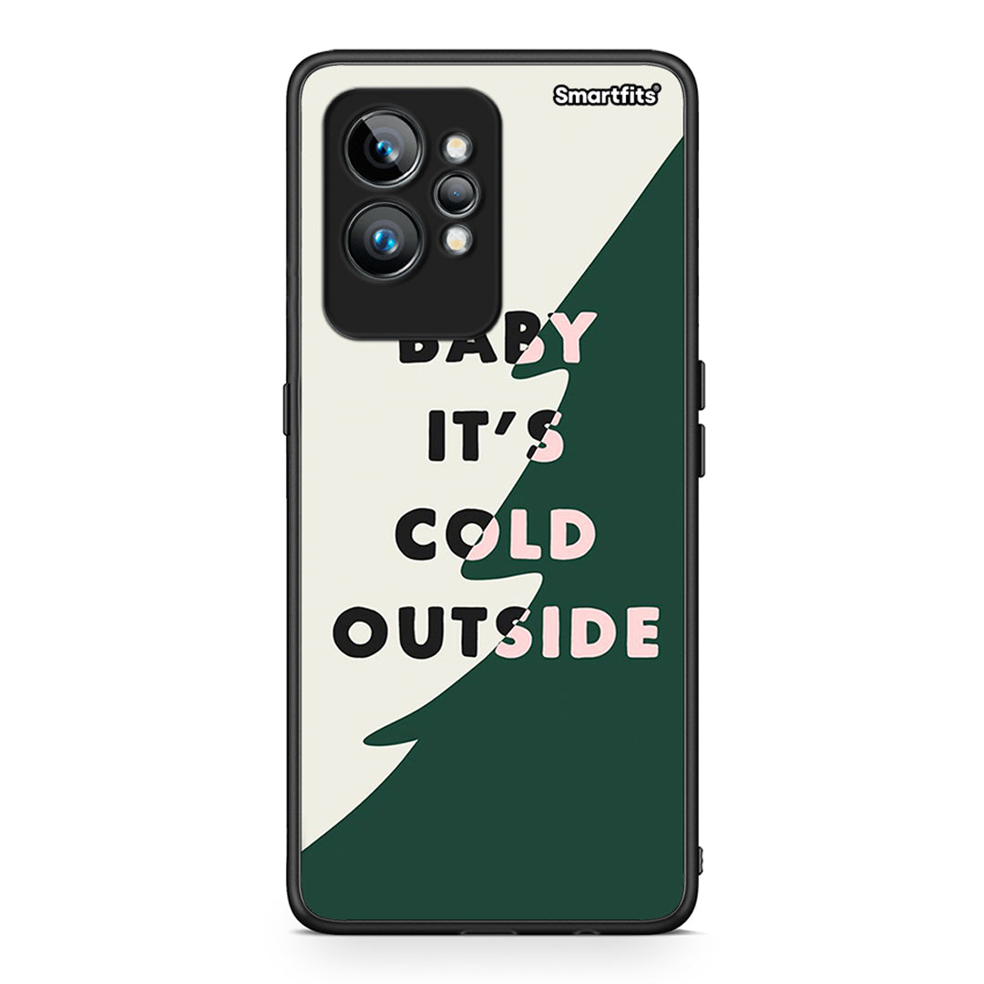 Θήκη Realme GT2 Cold Outside από τη Smartfits με σχέδιο στο πίσω μέρος και μαύρο περίβλημα | Realme GT2 Cold Outside Case with Colorful Back and Black Bezels