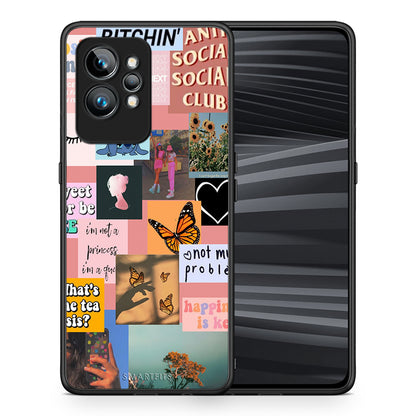 Θήκη Realme GT2 Collage Bitchin από τη Smartfits με σχέδιο στο πίσω μέρος και μαύρο περίβλημα | Realme GT2 Collage Bitchin Case with Colorful Back and Black Bezels